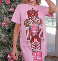 Simply Southern - Women's Nutcracker Sequin T-shirt Dress