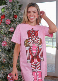 Simply Southern - Women's Nutcracker Sequin T-shirt Dress