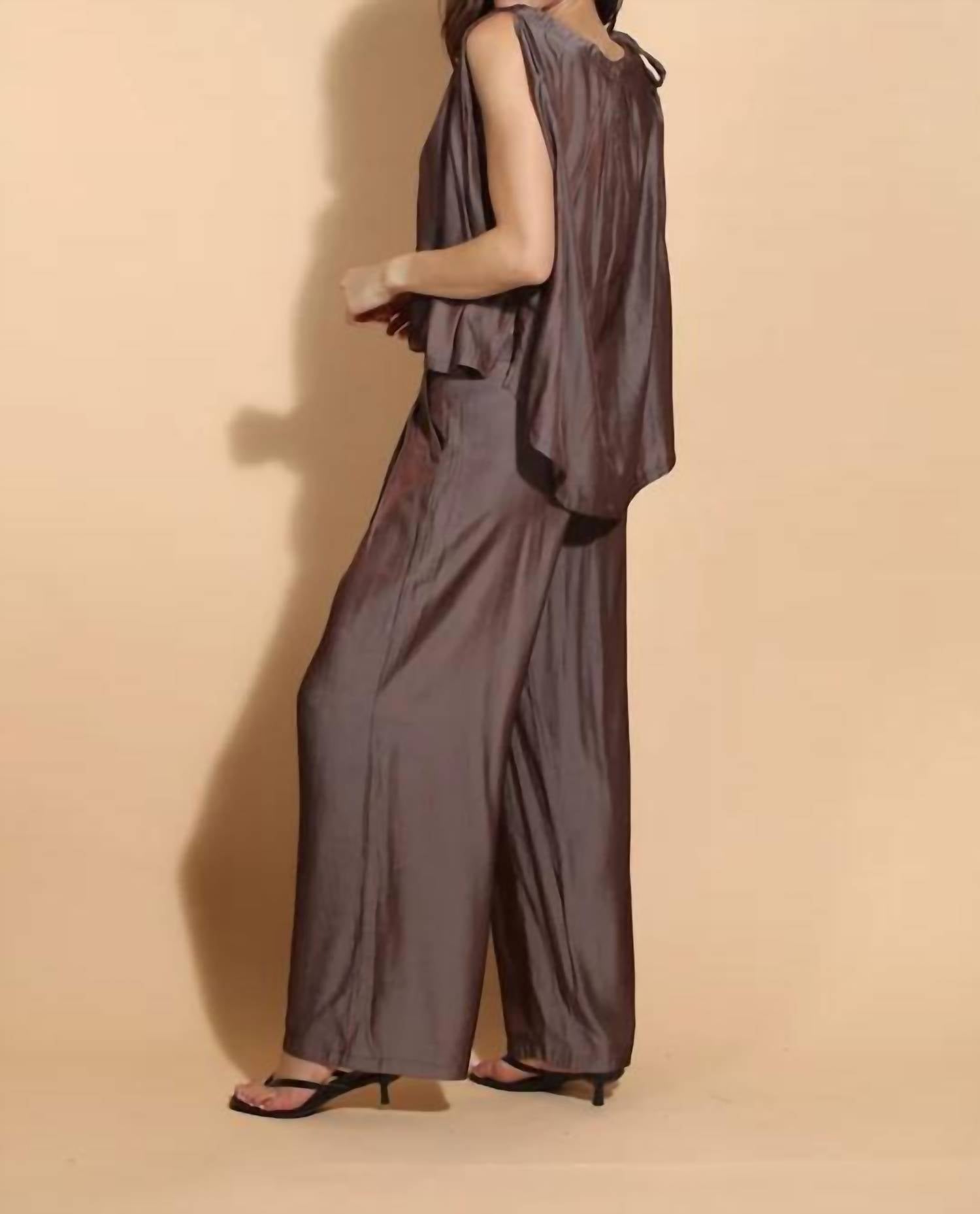 Jessie Liu - Elastic Waist Wide Leg Pants