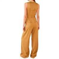 Ulla Johnson Women's Marin Jumpsuit in fawn - women's pants - detail view