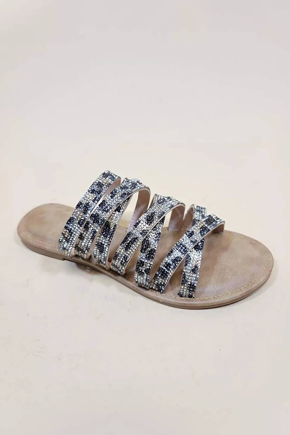 Let'S See Style - Women's Jungle Rhinestone Strappy Sandal