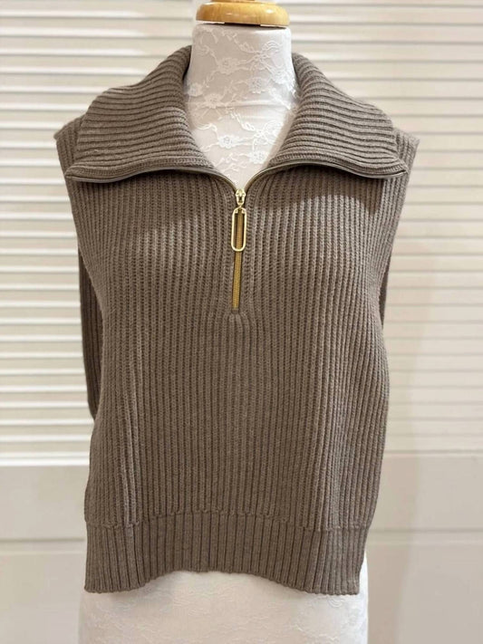 Renuar - Women's Knit Dickie Quarter Zip Vest