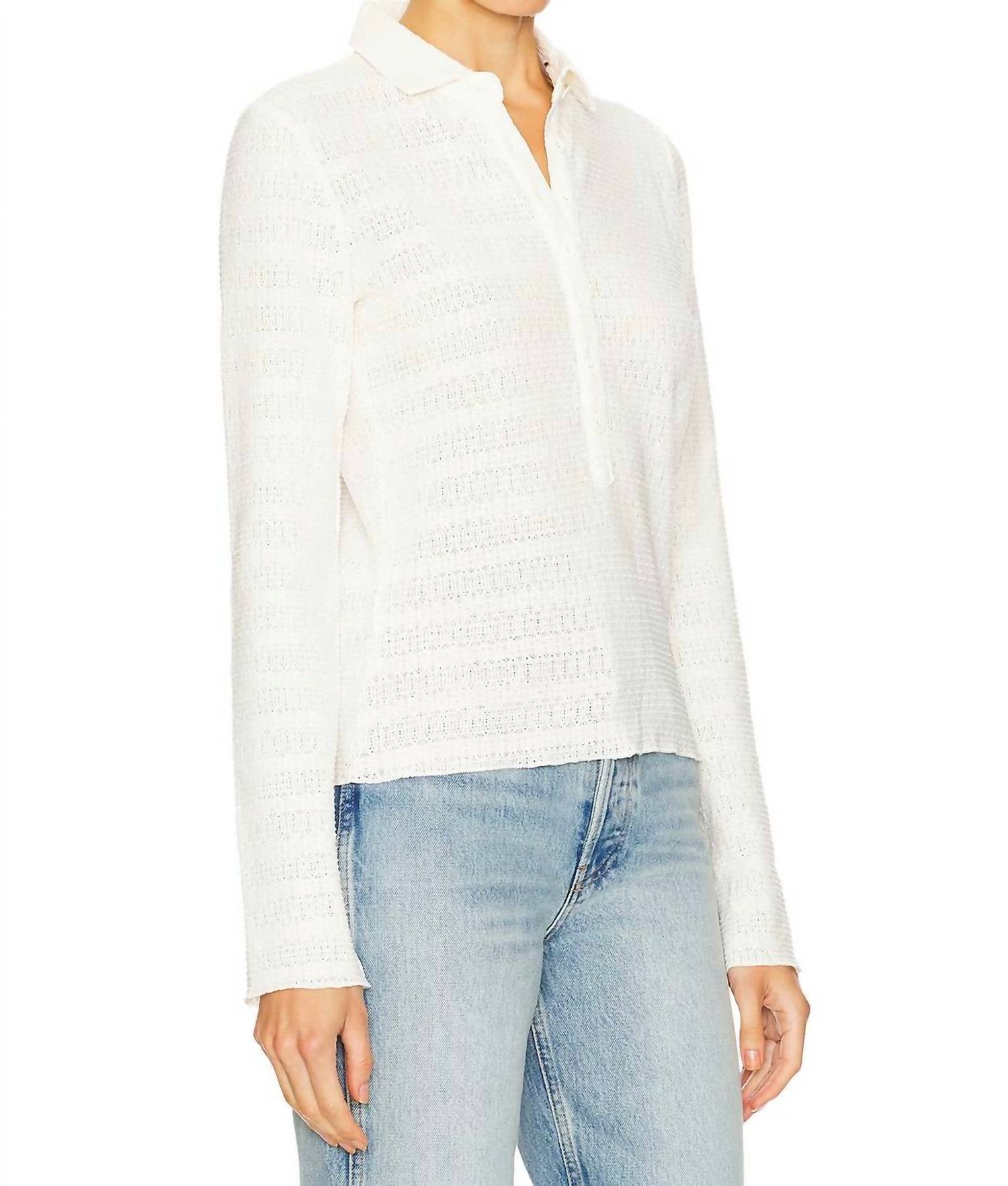 Rag & Bone - Julia Open Knit Polo Shirt