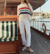 The Great. - Track Crew With Saltwater Stripe Sweater