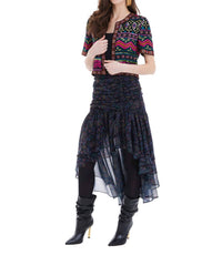 ALLISON NEW YORK Ori Beaded Jacket in black pink - women's jacket - detail view