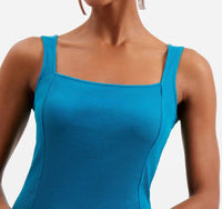 French Connection - Rassia Ribbed Square Neck Mini Dress