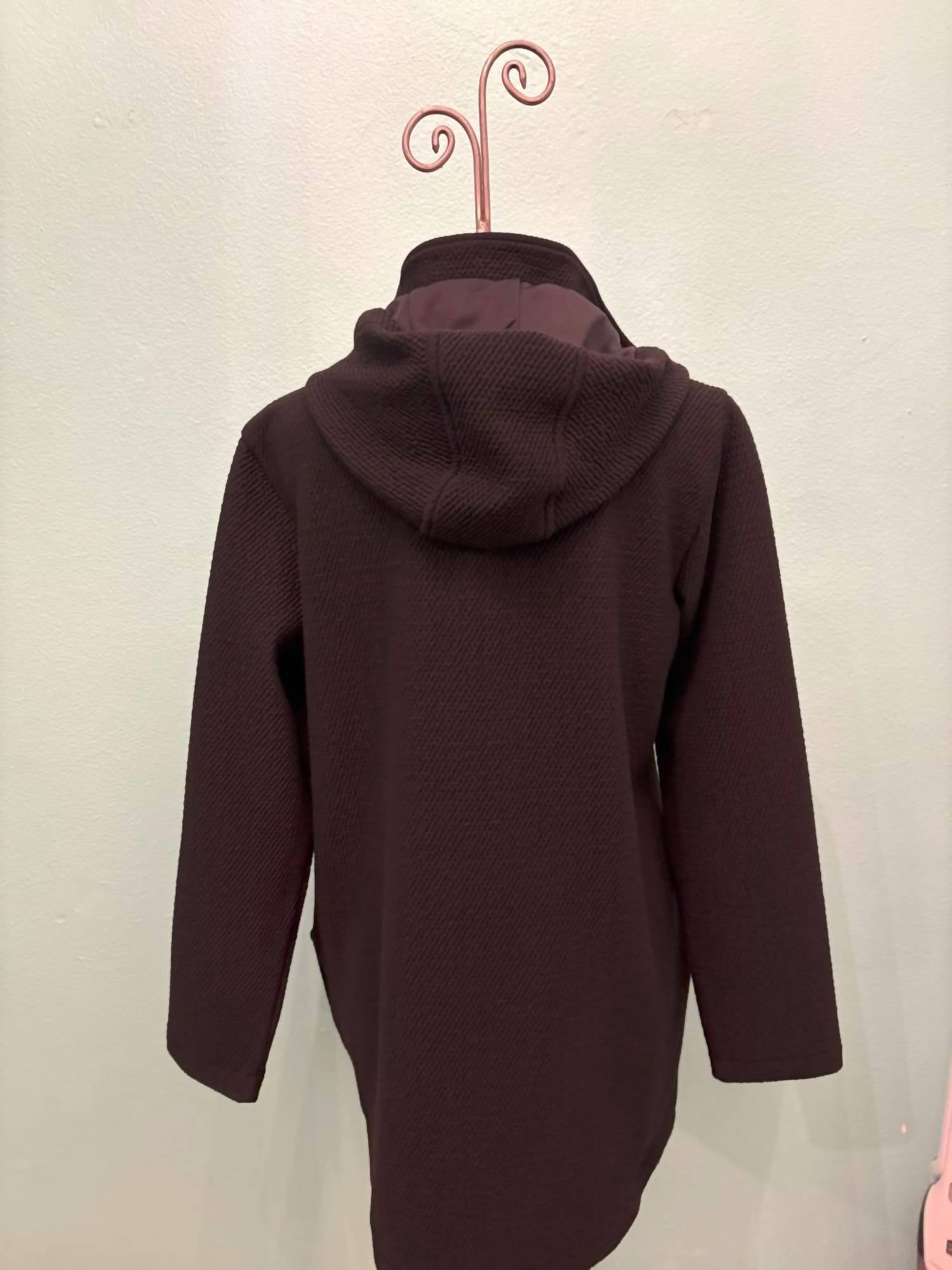 Dolcezza - Women's Long Knit Coat With Hood