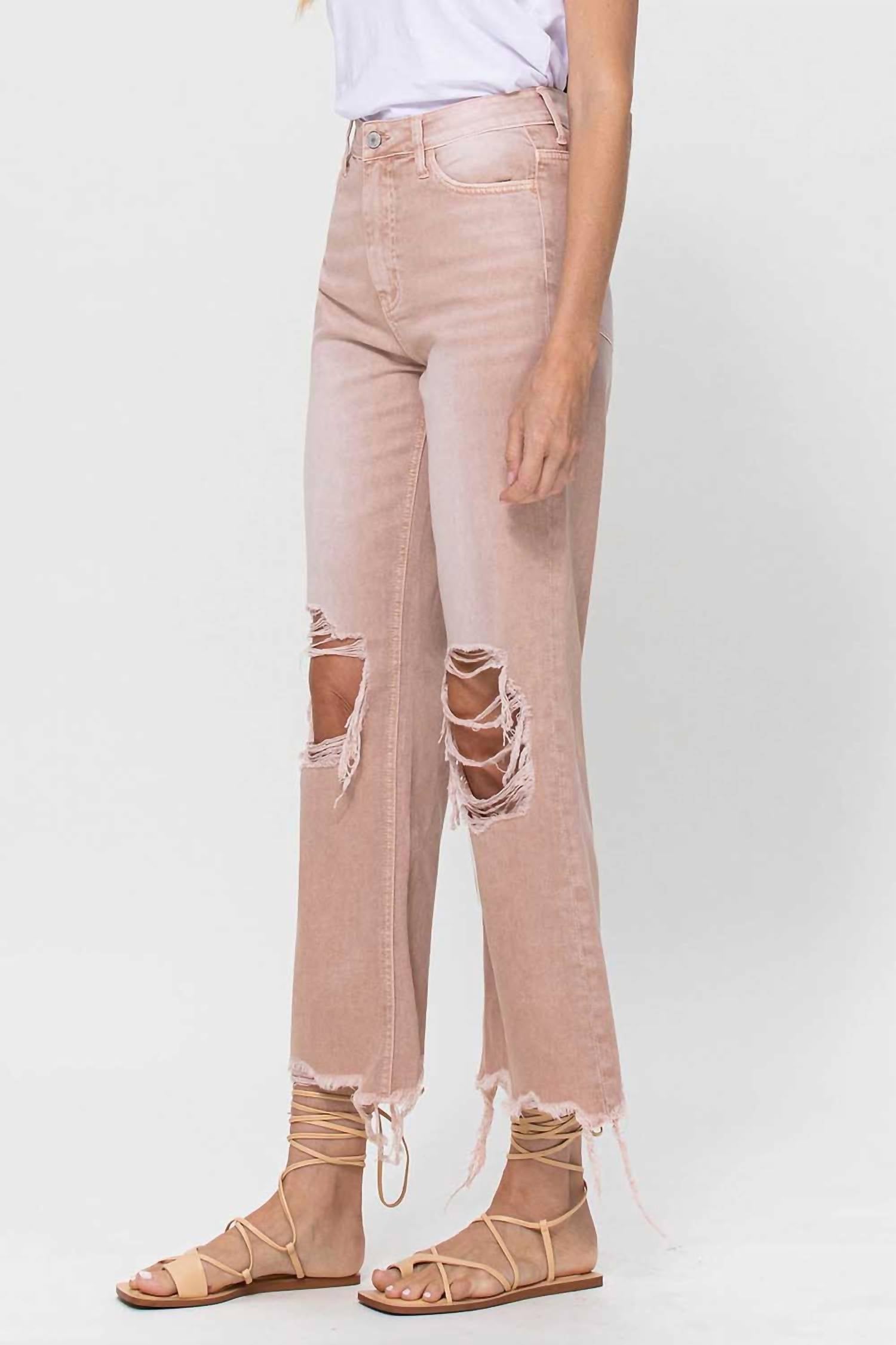 Vervet By Flying Monkey - 90's Vintage Super High Rise Crop Deconstructed Flare Jeans