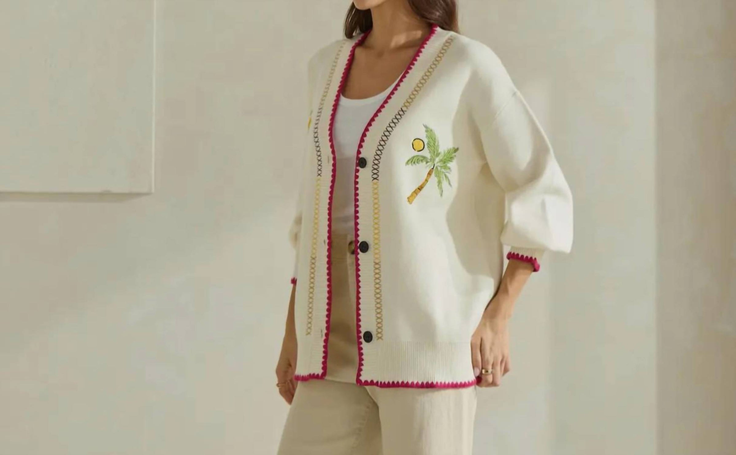 Able - Embroidered Cardigan
