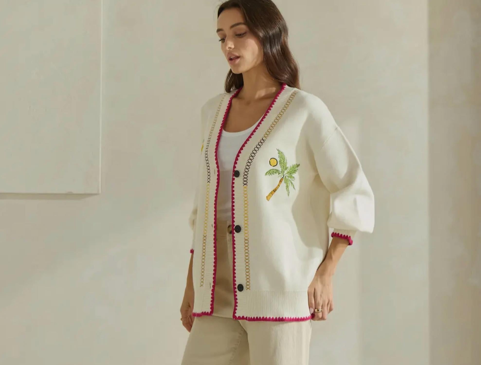 Able - Embroidered Cardigan