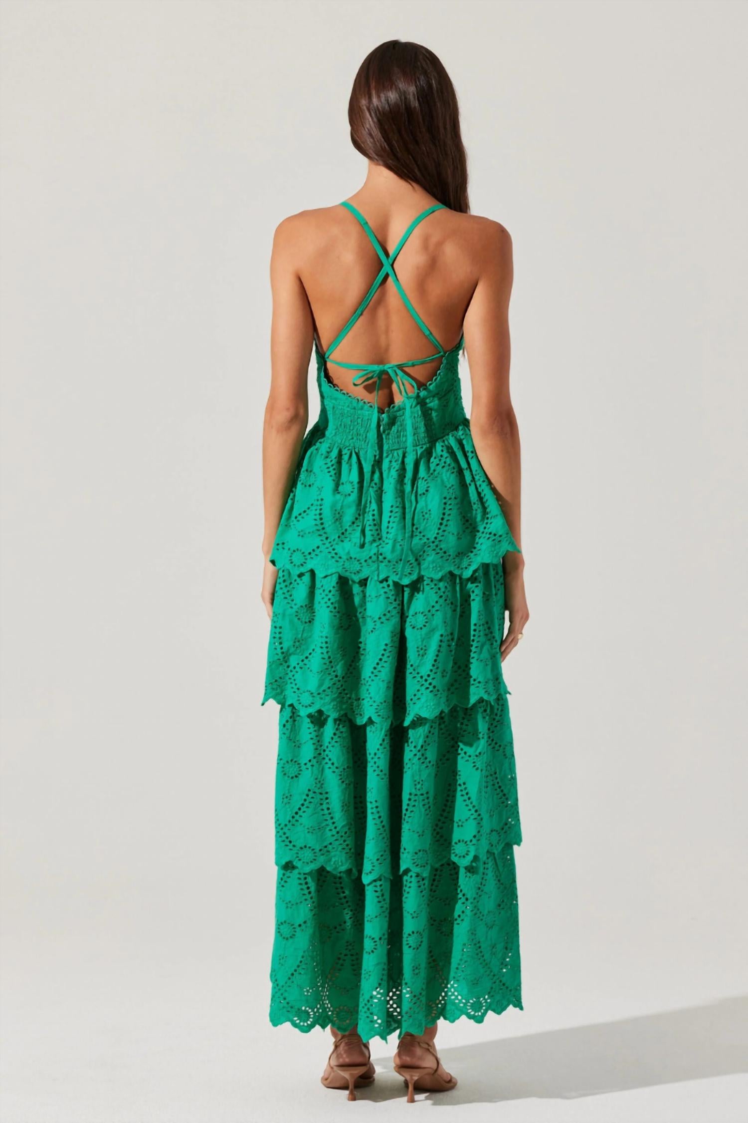 Astr - Faeryn Eyelet Tiered Maxi Dress