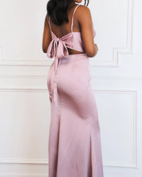 Maniju - Alice Satin Bow Back Maxi Dress