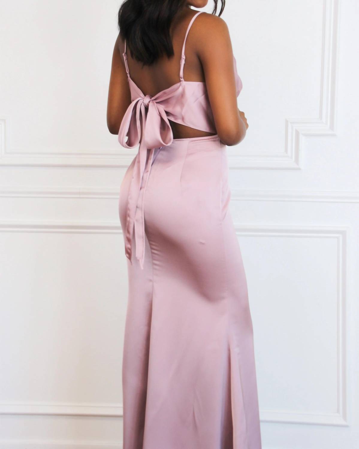 Maniju - Alice Satin Bow Back Maxi Dress