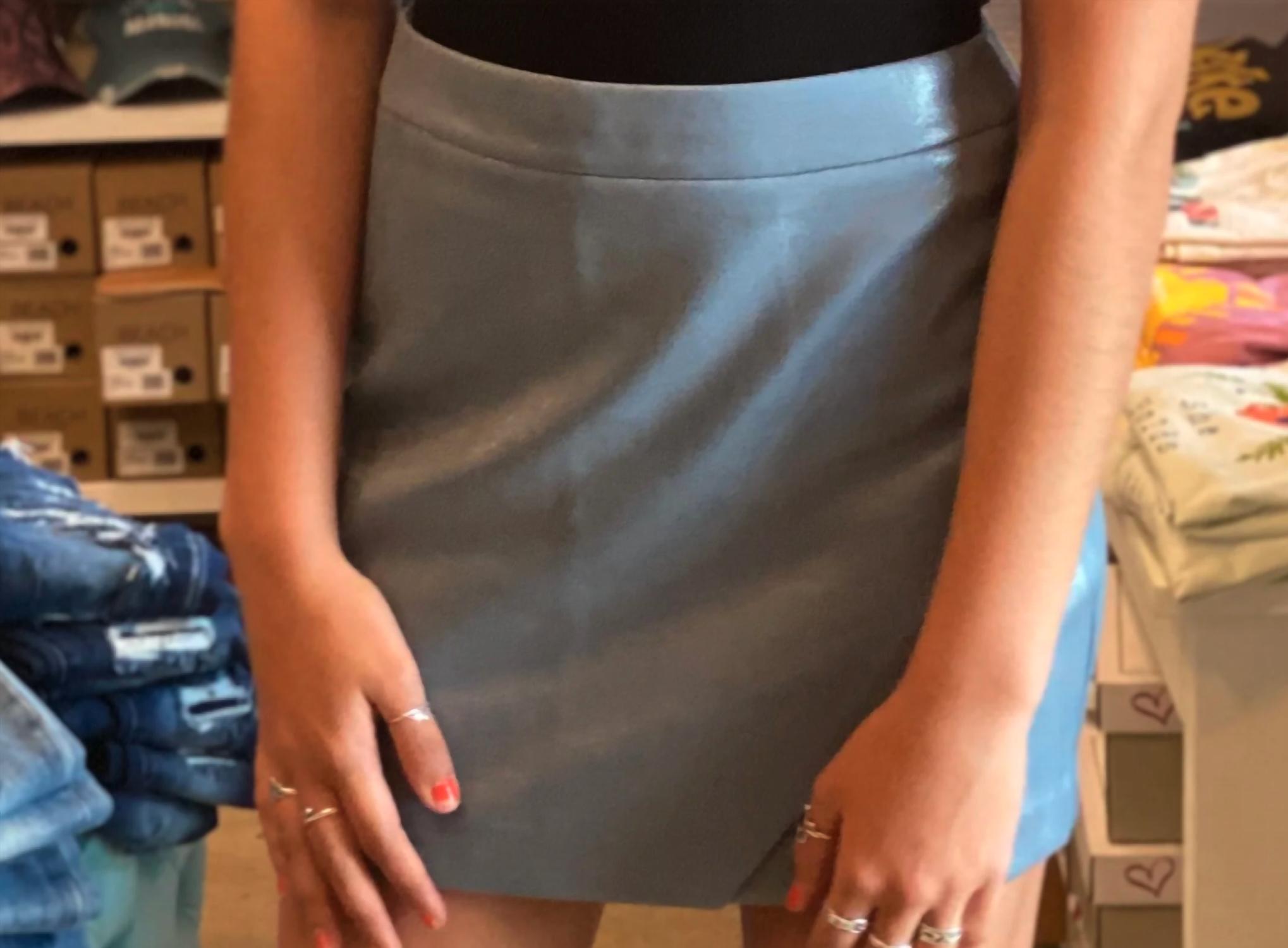 Storia - Shimmer Faux Leather Mini Skirt
