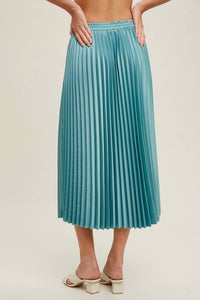Wishlist - Laguna Satin Pleated Midi Skirt