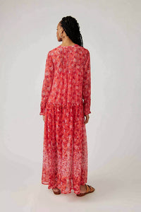 Free People See It Through Dress in coral combo - women's dress - alternate view