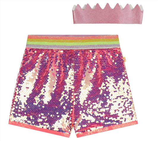 Billieblush - Sequin Shorts With Glittered Crown