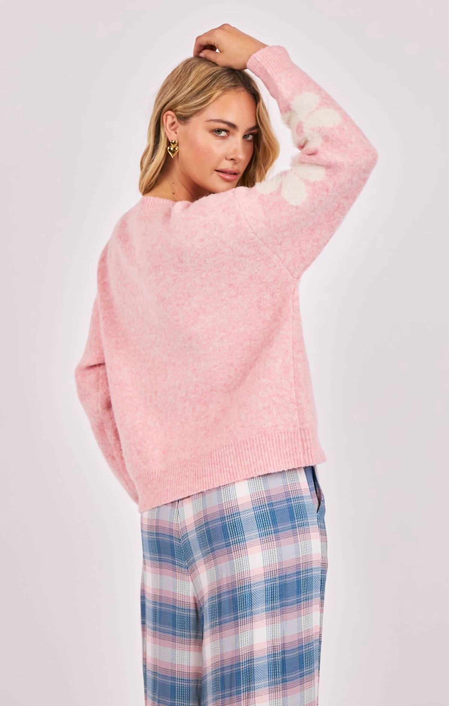 Sadie & Sage - Flower Mama Pearl Embellished Sweater