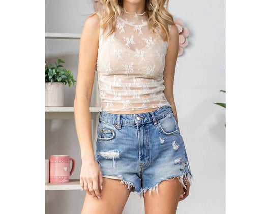 Veveret - Lace Sleeveless See Through Top
