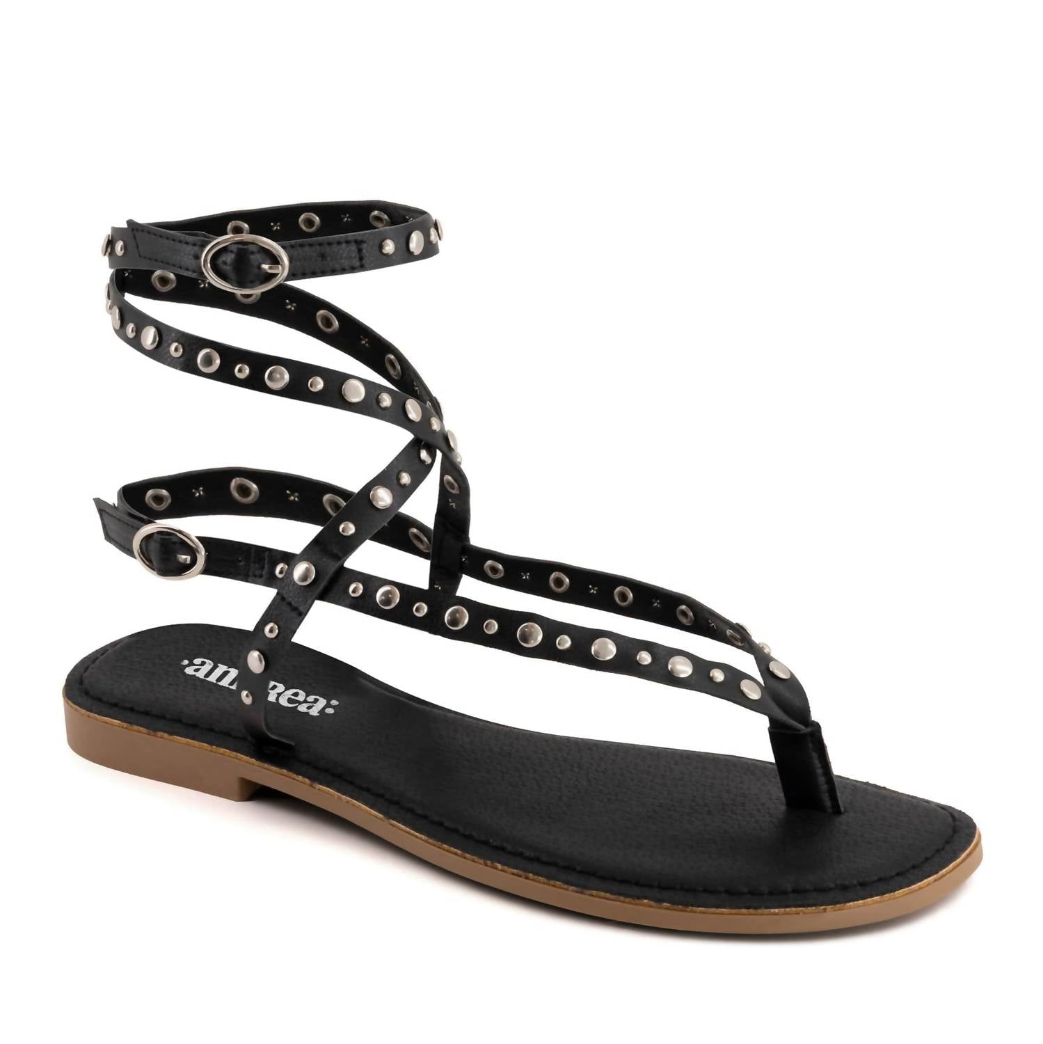Andrea Women's Studded Sandal in black - women's sandal