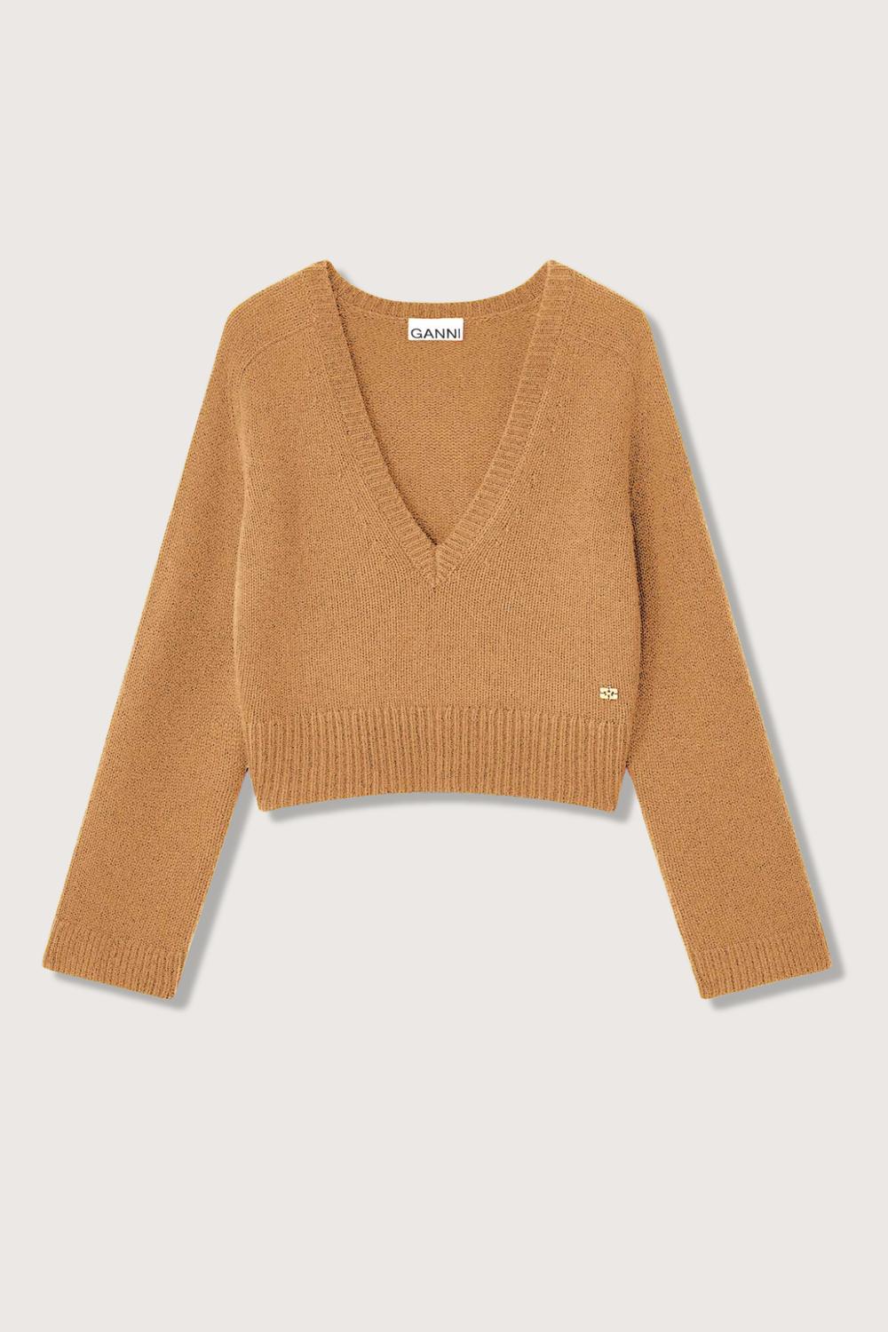 Ganni - Deep V-neck Sweater
