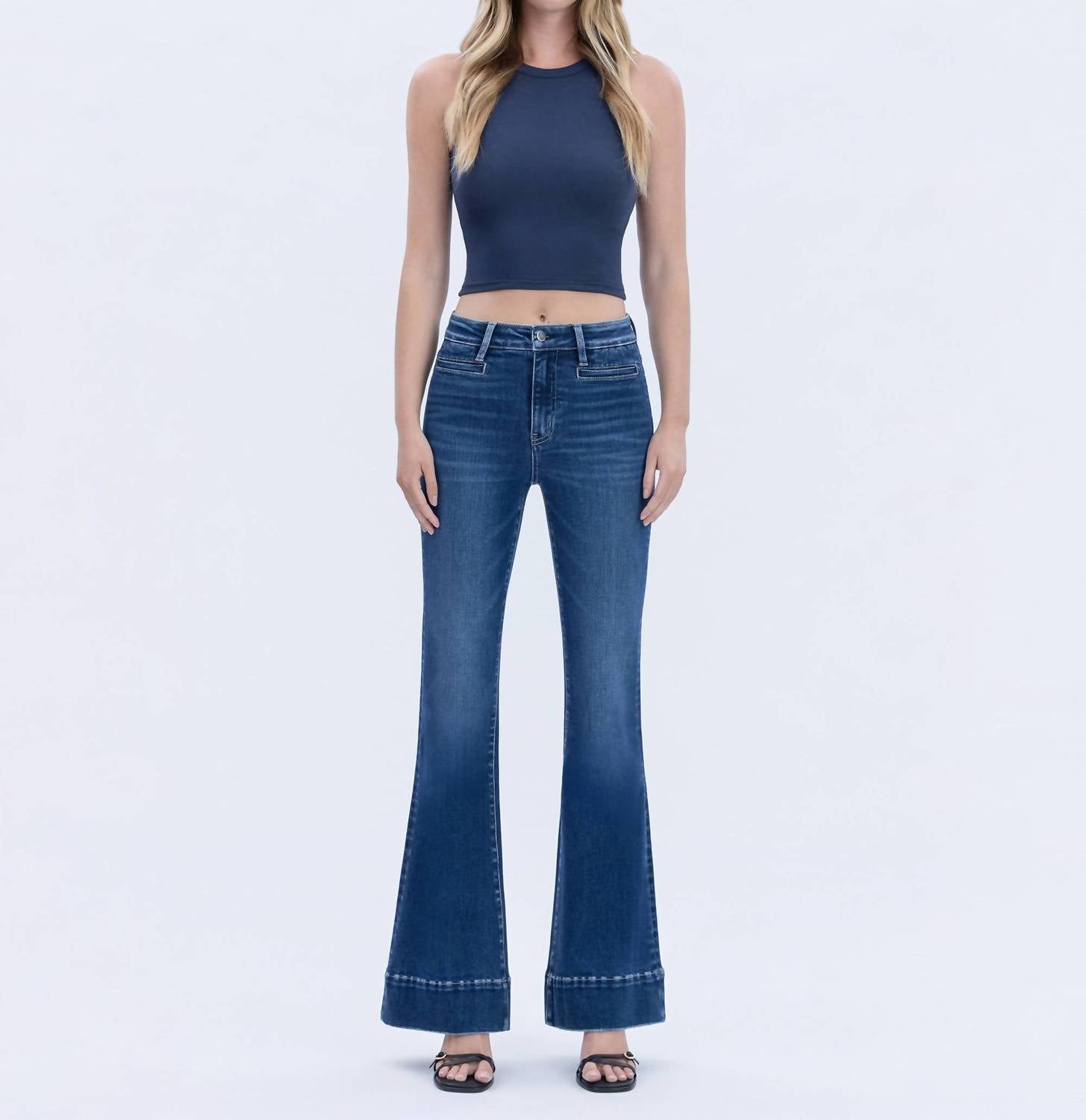 FLYING MONKEY Wells Flare Denim Jeans in luminous promise - women's jeans - alternate view