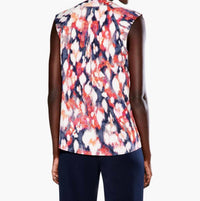Nic + Zoe Francine Floral Ikat Live Tank Top in blue multi - women's tank top - alternate view