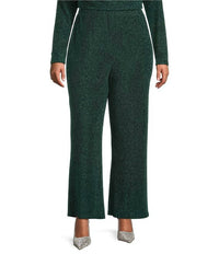 Skies Are Blue - Metallic Lurex High Waist Wide Leg Pants