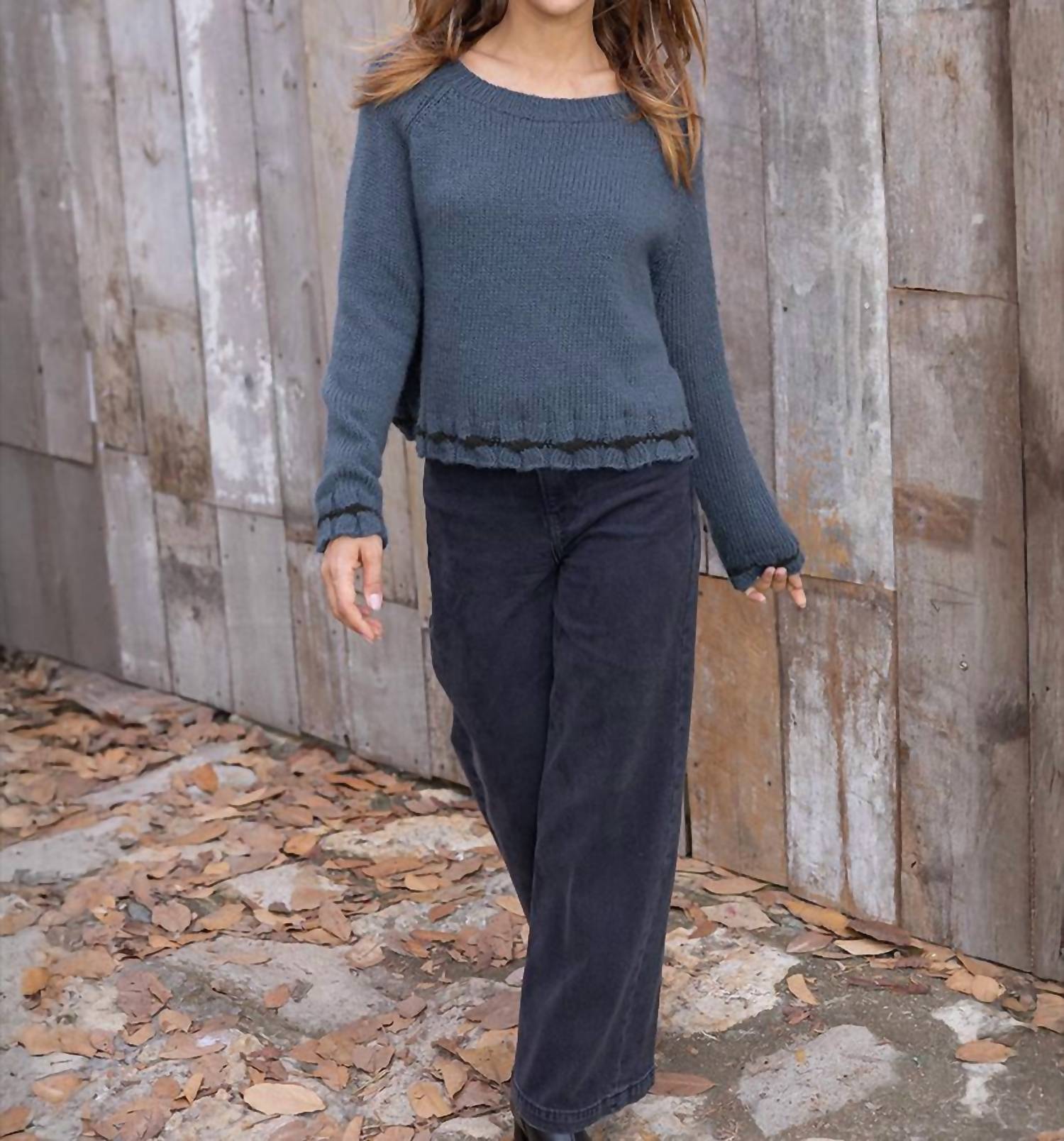 Wooden Ships - Canyon Tipped Raglan Crewneck Chunky Sweater