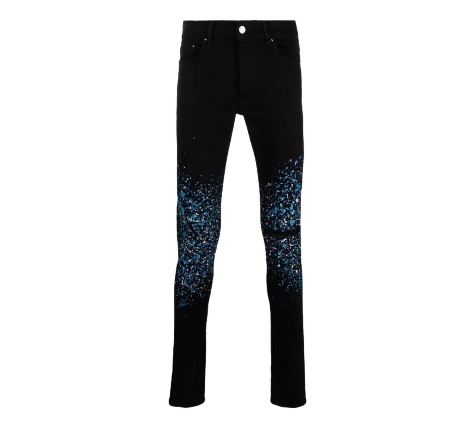Amiri Crystail Painter Denim Jeans in black od - men's jeans - detail view