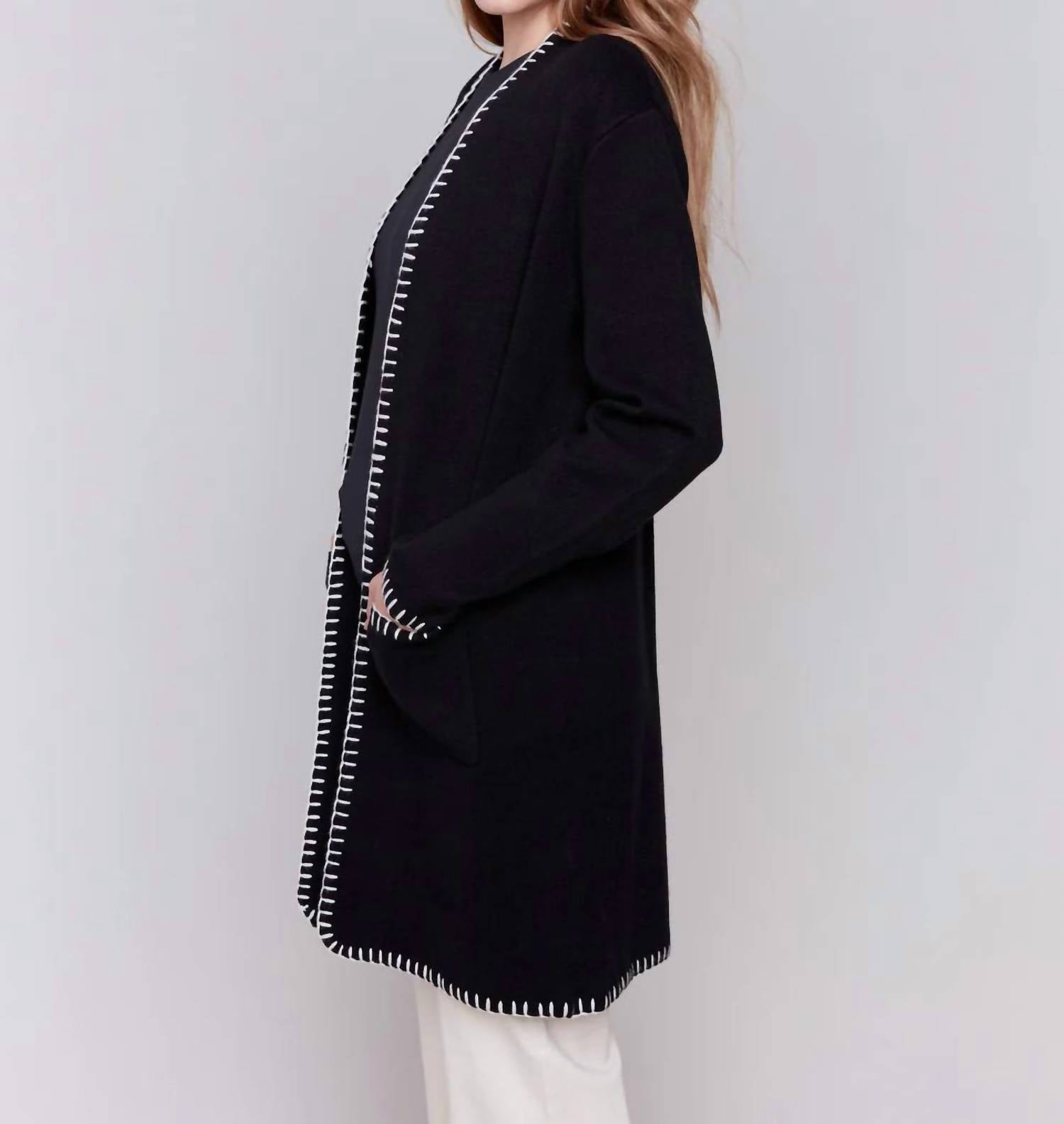 Charlie B - Blanket Stitch Long Cardigan