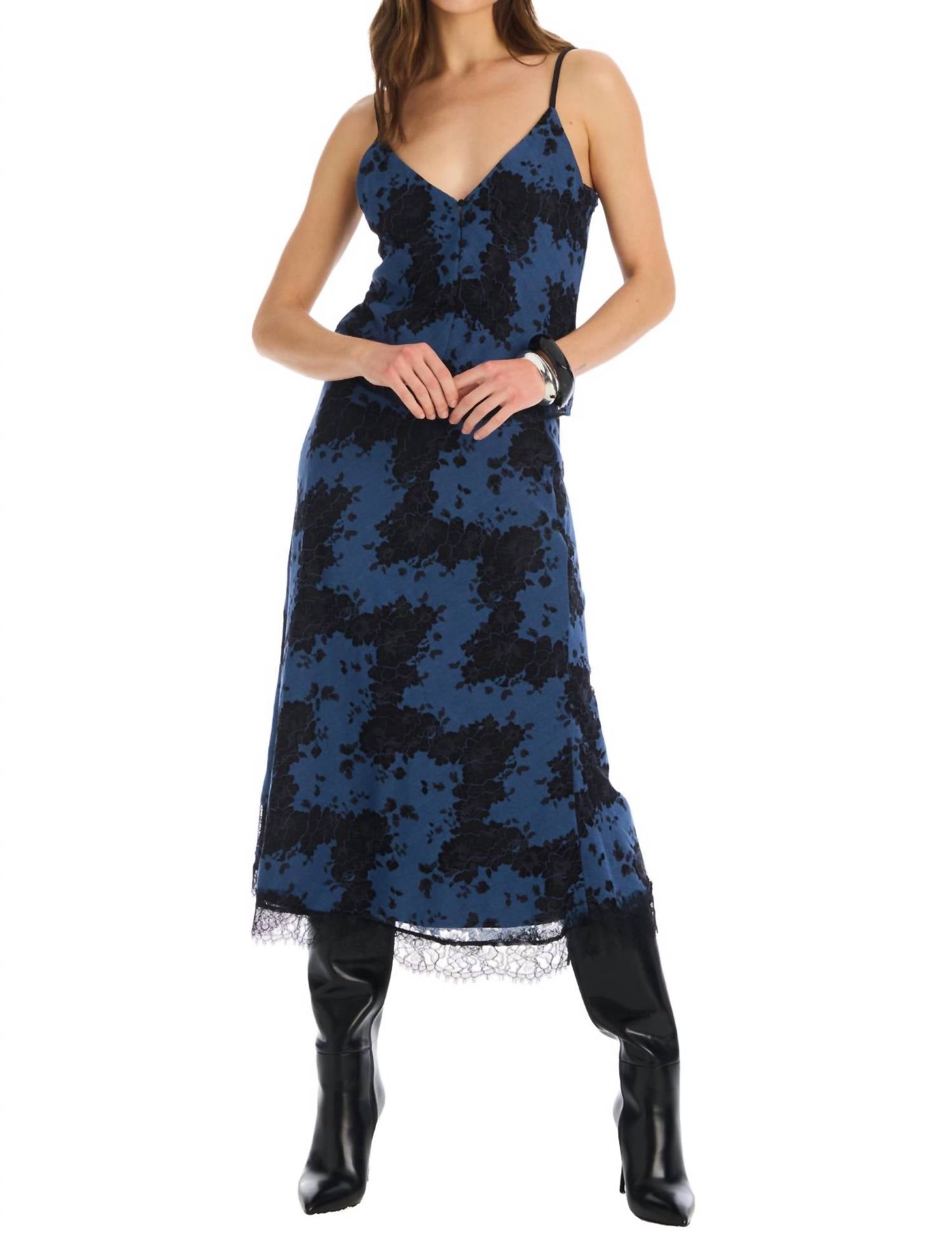 ALLISON NEW YORK Serena Tank Top in blue black - women's tank top - view 4