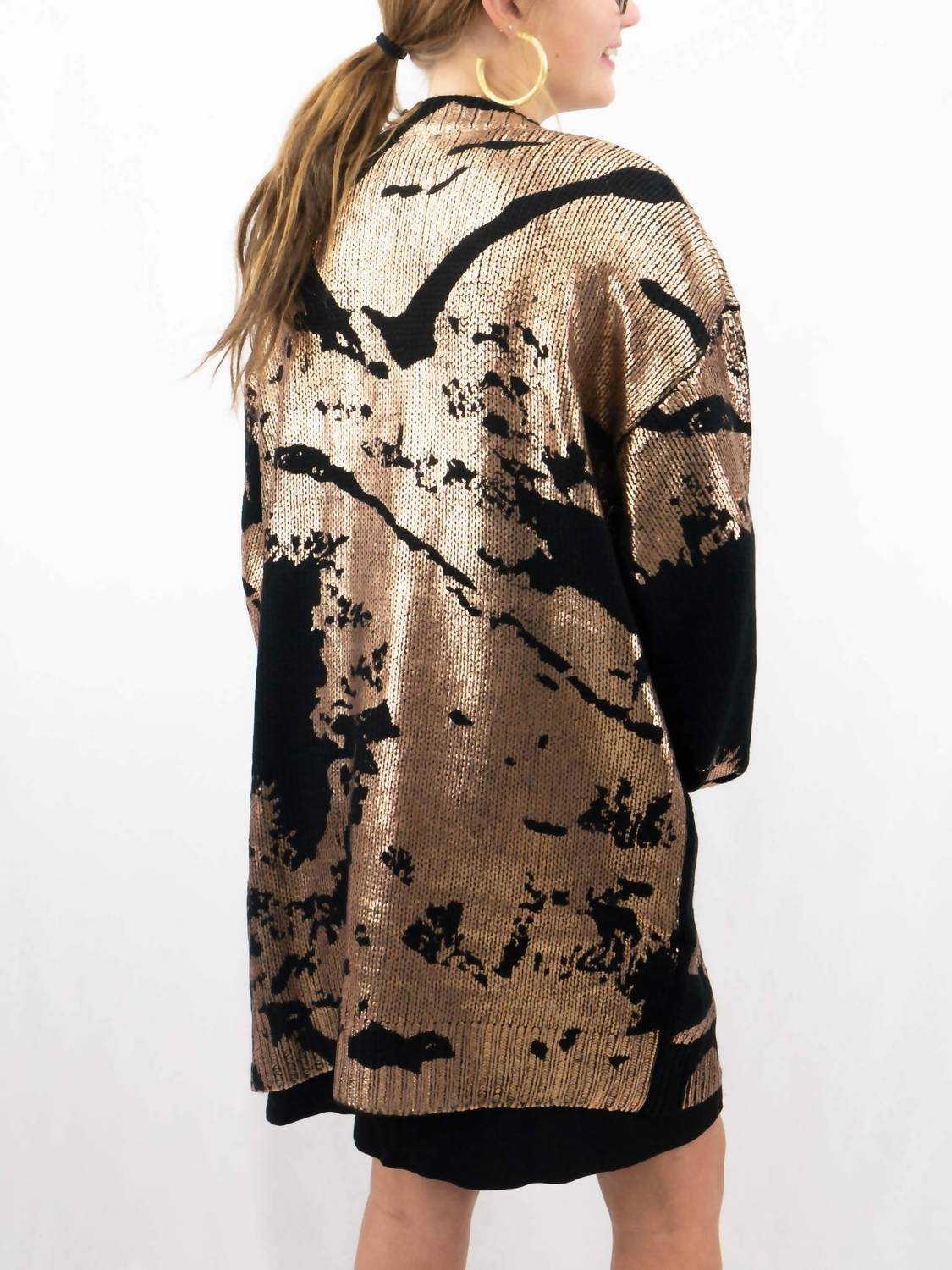 Jodifl - Metallic Paint Drip Print Cardigan