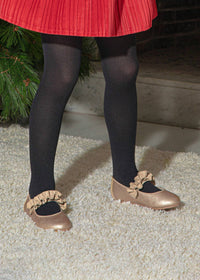 Mayoral - Kid's Metallic Peplum Strap Flat
