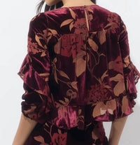 Adelyn Rae - Reese Flutter Sleeve Velvet Burnout Top