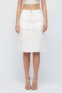 Hidden - High Waist Denim Skirt With Front Pockets