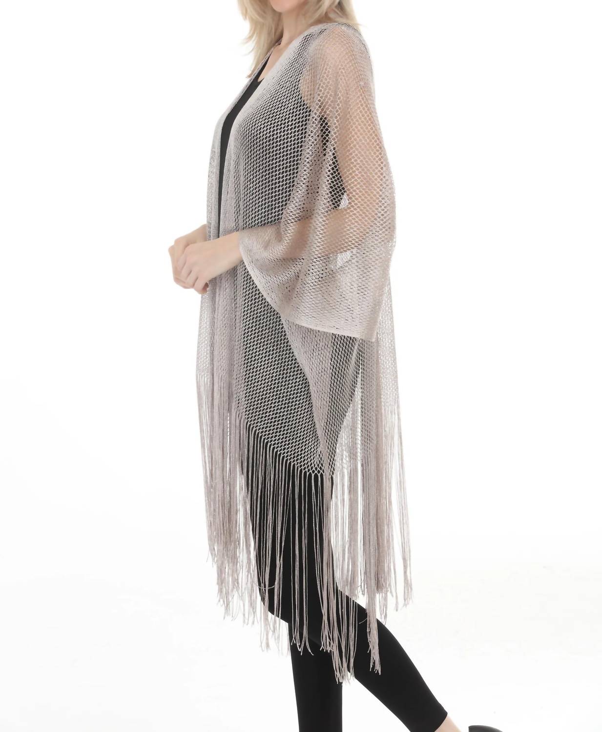 Joseph Ribkoff - Fringe Open Stitch Longline Cover-up