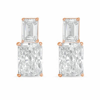 Diana M Jewels - Women's Emerald Lab-Grown Diamond Stud Earrings (10.00 Ct TCW) - Bold