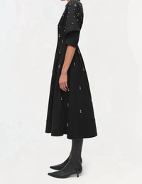 SIMKHAI Jazz Embellished Midi Dress in black - women's dress - alternate view