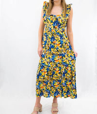 Skies Are Blue - Tiered And Tyed For Spring Midi Dress