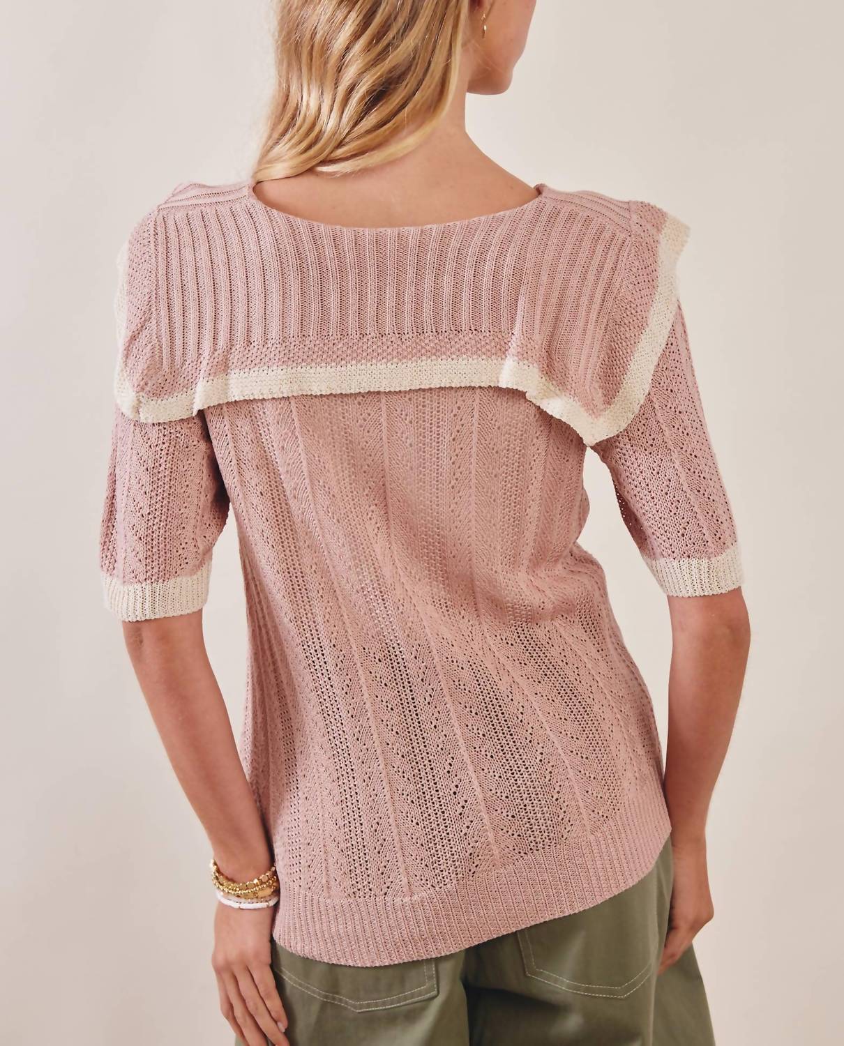 Listicle - Knit Sailor Collar Ribbon Top