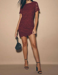 Lulus - Women's Take Me To Brunch Lace Shift Dress