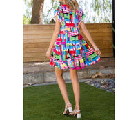 Thml - Multi Color Pattern Flutter Sleeve Dress