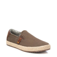 Xti Men's Canvas Boat Shoes in dark green - men's sneaker - detail view