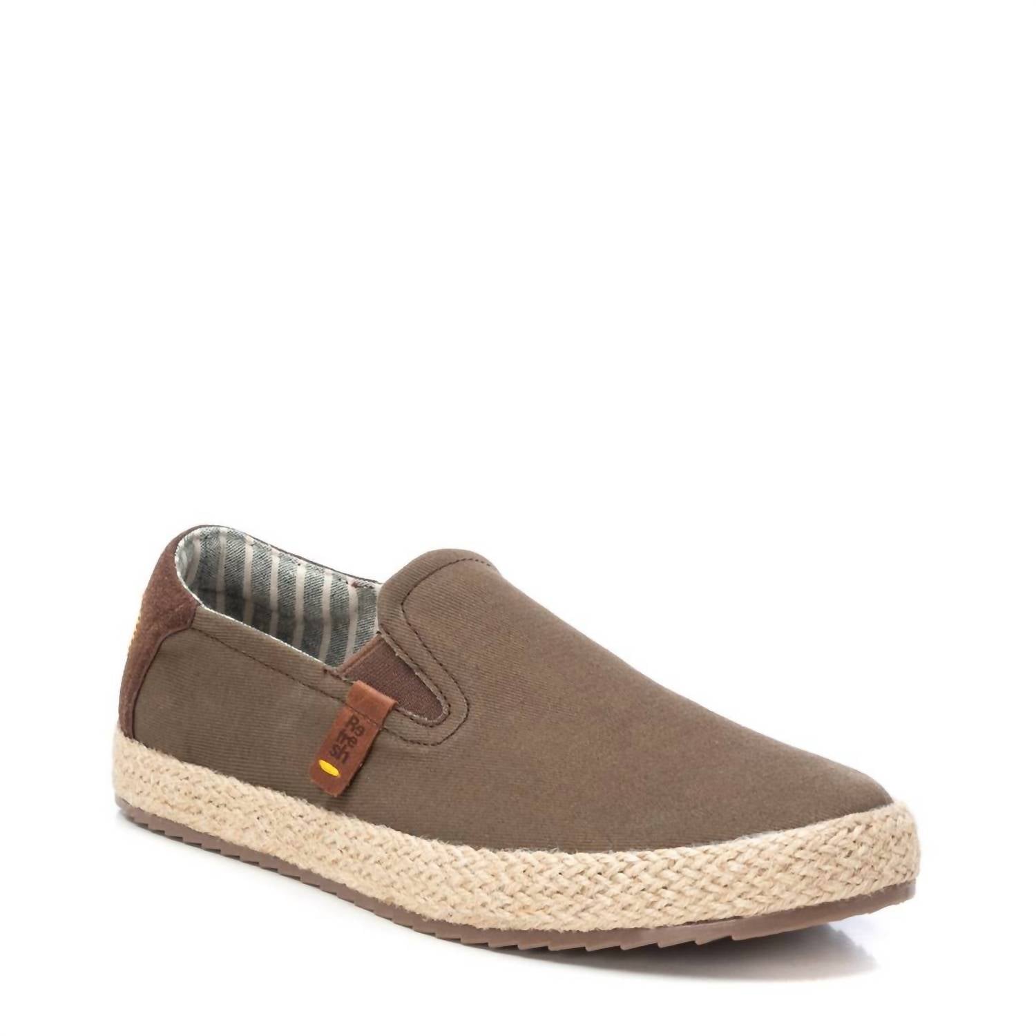 Xti Men's Canvas Boat Shoes in dark green - men's sneaker - detail view