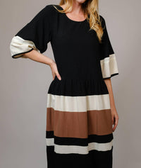 Blue B - Scoop Neck Stripe Midi Dress