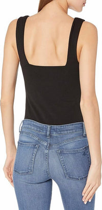 Mumu Apparel Dory Square Neck Bodysuit in black - women's shirt - detail view