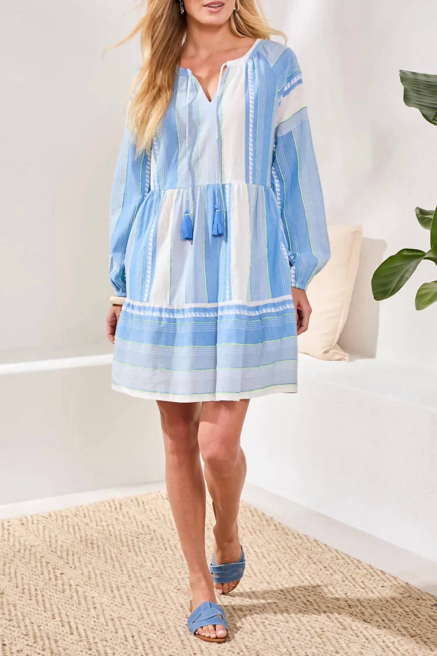 Tribal - Raglan Sleeve Jacquard Dress