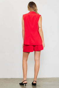 Skies Are Blue - Sleeveless Tailored Blazer