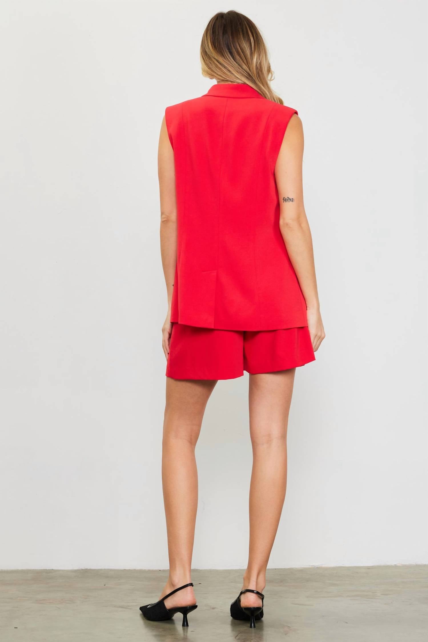 Skies Are Blue - Sleeveless Tailored Blazer